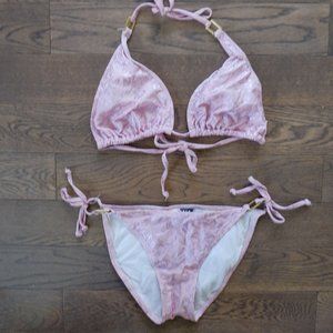 W Swim Pink 2 piece bikini with Sparkly detail